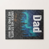 Dad Northern Lights Camping Customizable T-Shirt ジグソーパズル (横)