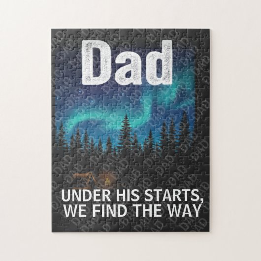 Dad Northern Lights Camping Customizable T-Shirt ジグソーパズル (縦)