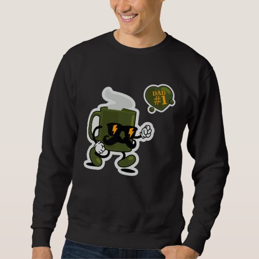 Dad Number 1 Parenting Proud Dad Paternity Beard O スウェットシャツ (正面)