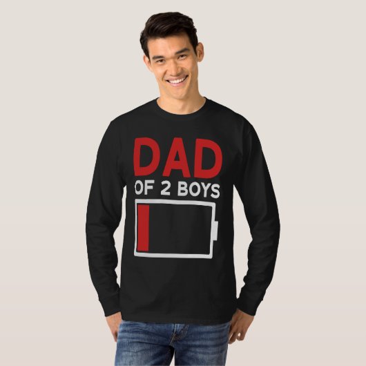 Dad of 2 Boys Father's Day Tシャツ (正面フル)