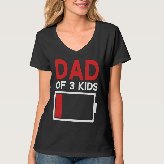 Dad of 3 Kids Father's Day Tシャツ (正面)
