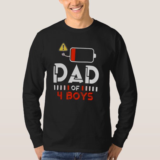 Dad of 4 Boys Fathers Day Daughter Son Family Low  Tシャツ (正面)