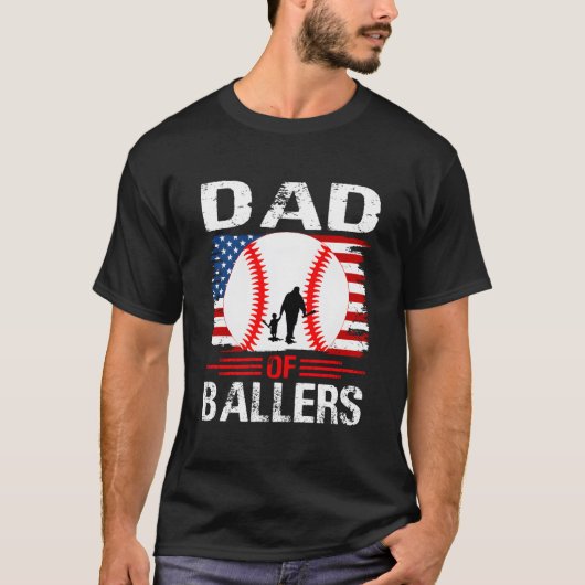 Dad Of Ballers Baseball Father'S Day Tシャツ (正面)