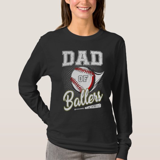 Dad Of Ballers Baseball Softball  Father s Day 2 Tシャツ (正面)