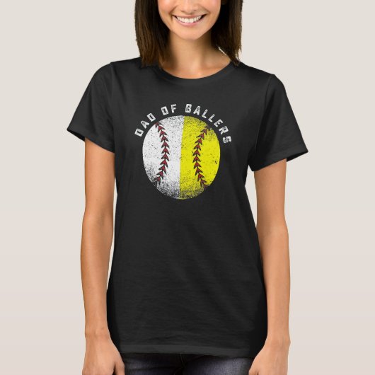 Dad Of Ballers Baseball Softball Father s Day Tシャツ (正面)