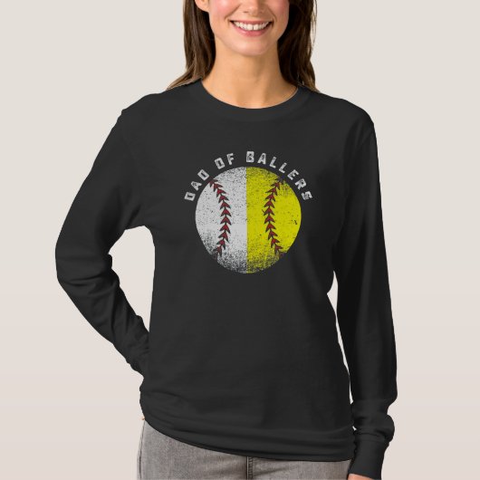 Dad Of Ballers Baseball Softball Father s Day Tシャツ (正面)