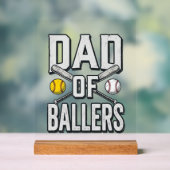 Dad of Ballers Softball and Baseball Vintage Shirt アクリルサイン (ニュートラル)
