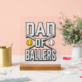 Dad of Ballers Softball and Baseball Vintage Shirt アクリルサイン (ウェディング)