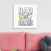Dad of Ballers Softball and Baseball Vintage Shirt キャンバスプリント (インサイチュ (リビング))