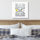 Dad of Ballers Softball and Baseball Vintage Shirt キャンバスプリント (インサイチュ (寝室))