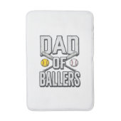 Dad of Ballers Softball and Baseball Vintage Shirt バスマット (正面縦)
