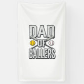 Dad of Ballers Softball and Baseball Vintage Shirt 横断幕 (縦)