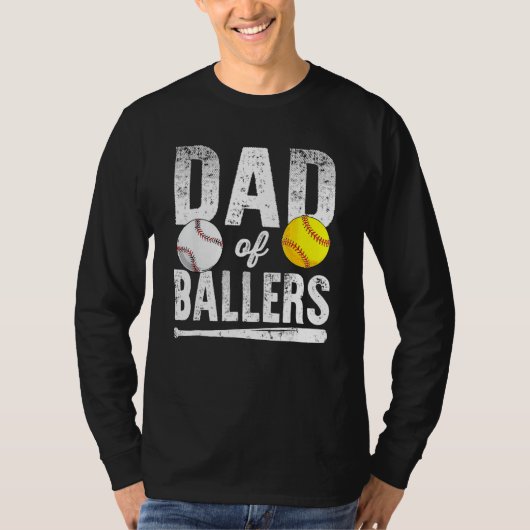 Dad Of Ballers Softball Baseball Player Dad Father Tシャツ (正面)