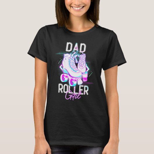 Dad Of Roller Girl Roller Skating Birthday Matchin Tシャツ (正面)