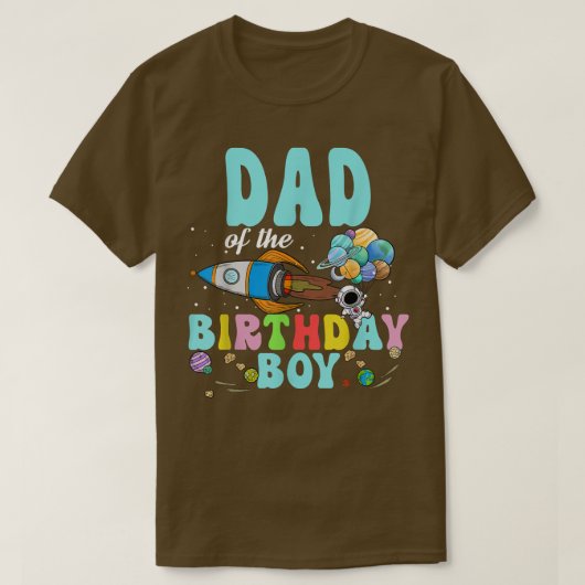 Dad Of The Birthday Astronaut Boy Space Party T-Sh Tシャツ (デザイン正面)