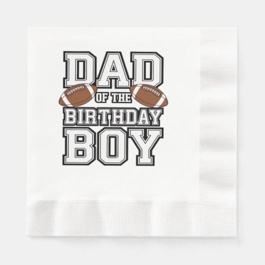 Dad of the Birthday Boy Football Lover Family birt 縁ありランチョンナプキン (正面)