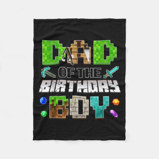 Dad Of The Birthday Boy Funny Gaming Birthday Xel  フリースブランケット (正面)