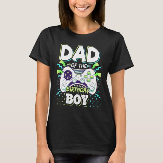 Dad Of The Birthday Boy Matching Video Game Birthd Tシャツ (正面)