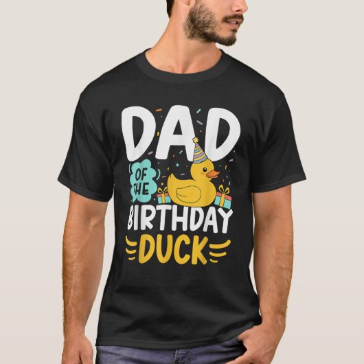 Dad Of The Birthday Duck Boy Rubber Duck Bday Fami Tシャツ (正面)