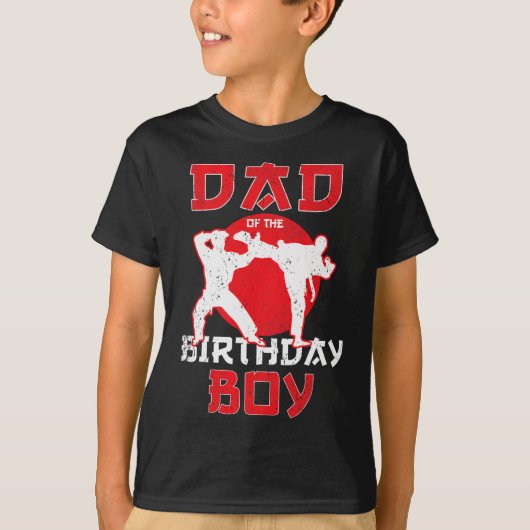 Dad Of The Birthday Karate Taekwondo Boy Martial A Tシャツ (正面)