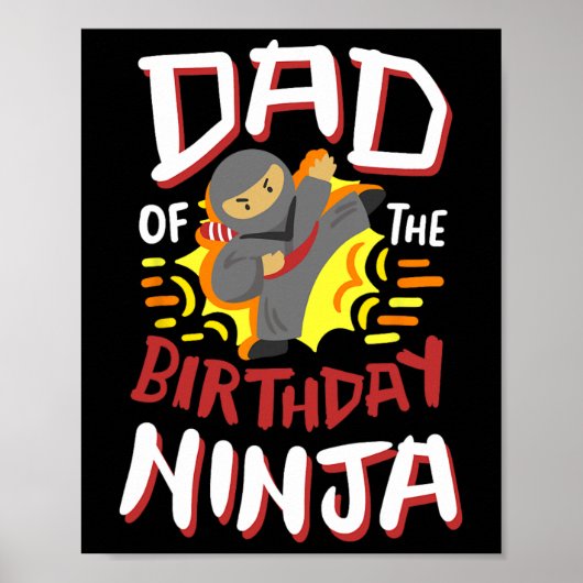 Dad Of The Birthday Ninja Karate Kids Bday Party F ポスター (正面)
