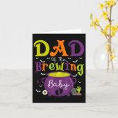 Dad Of The Brewing Baby Witch Baby Shower Ghost Ha カード (黄色い花)
