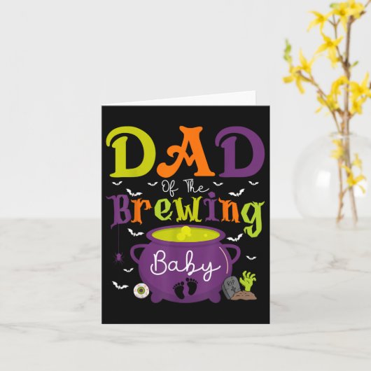 Dad Of The Brewing Baby Witch Baby Shower Ghost Ha カード (黄色い花)