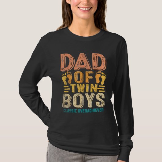 Dad Of Twin Boys Twin Dad Father Tシャツ (正面)