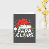 Dad Papa Claus Christmas Lights Family Matching Lo カード (黄色い花)