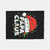 Dad Papa Claus Christmas Lights Family Matching Lo フリースブランケット (正面(横))
