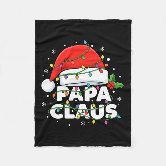 Dad Papa Claus Christmas Lights Family Matching Lo フリースブランケット (正面)