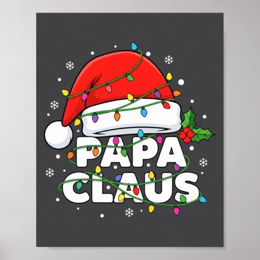 Dad Papa Claus Christmas Lights Family Matching Lo ポスター (正面)