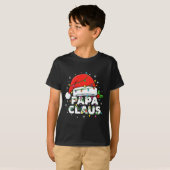 Dad Papa Claus Christmas Lights Family Matching Lo Tシャツ (正面フル)