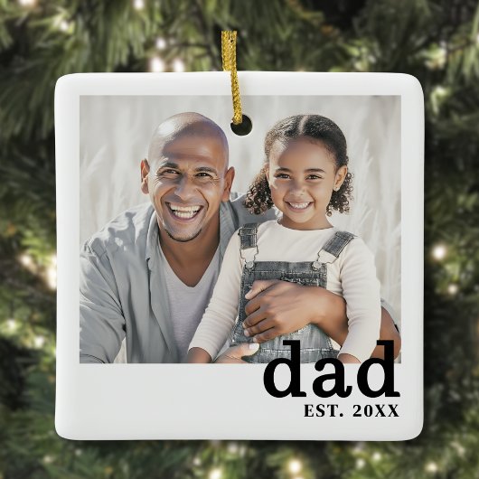 Dad Personalized Photo Christmas セラミックオーナメント