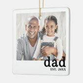 Dad Personalized Photo Christmas セラミックオーナメント (左)