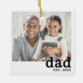 Dad Personalized Photo Christmas セラミックオーナメント (正面)
