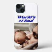 Dad Photo blue text  iPhone Case Case-Mate iPhoneケース (裏面)