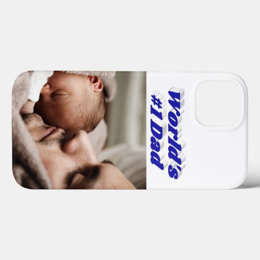 Dad Photo blue text  iPhone Case Case-Mate iPhoneケース (裏面 (横))