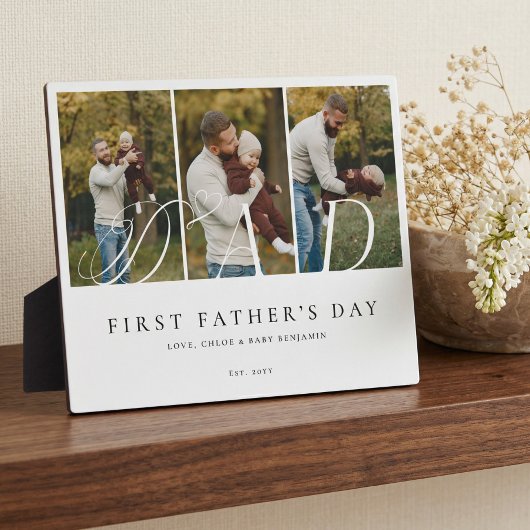Dad Photo Collage First Father's Day Keepsake Gift フォトプラーク
