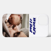Dad Photo dark blue text  iPhone Case Case-Mate iPhoneケース (裏面 (横))