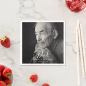 Dad Photo Memorial Tribute Funeral スタンダードカクテルナプキン (インサイチュ)