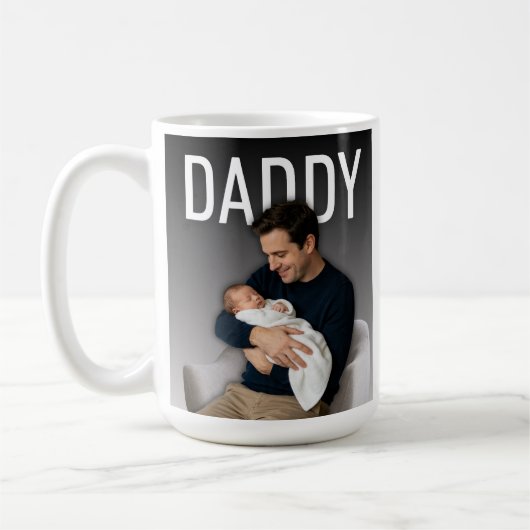 Dad Photo This Year Name Best Daddy Ever コーヒーマグカップ (左)
