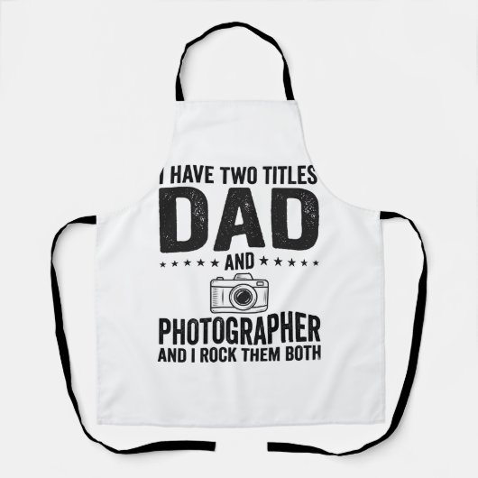 Dad Photographer Vintage Engraving Shirt Design_1 エプロン (正面)