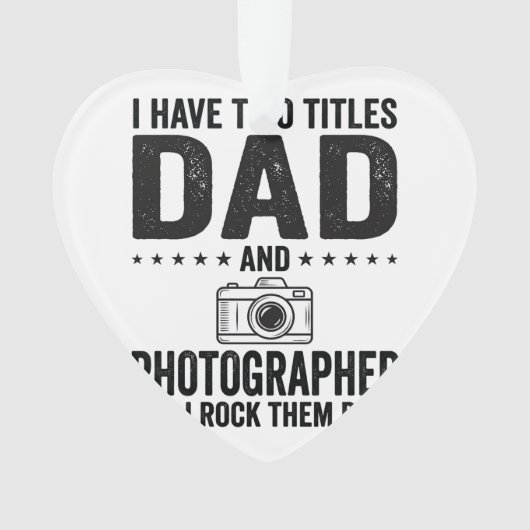 Dad Photographer Vintage Engraving Shirt Design_1 オーナメント (正面)