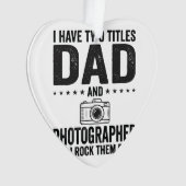 Dad Photographer Vintage Engraving Shirt Design_1 オーナメント (正面)
