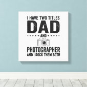 Dad Photographer Vintage Engraving Shirt Design_1 キャンバスプリント (インサイチュ (ウッドフロア))
