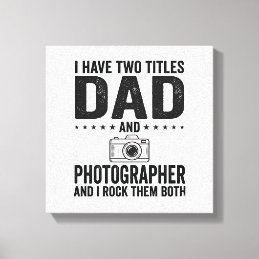 Dad Photographer Vintage Engraving Shirt Design_1 キャンバスプリント (正面)