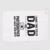 Dad Photographer Vintage Engraving Shirt Design_1 ゴルフタオル (横)