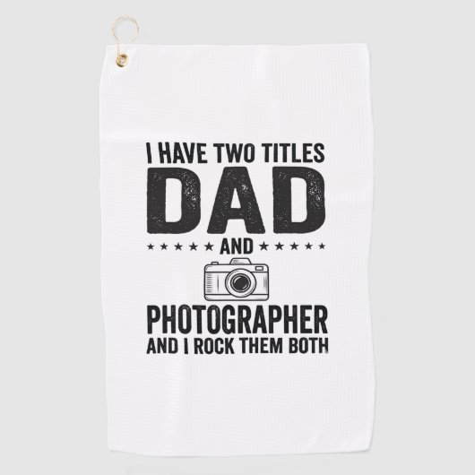 Dad Photographer Vintage Engraving Shirt Design_1 ゴルフタオル (正面)