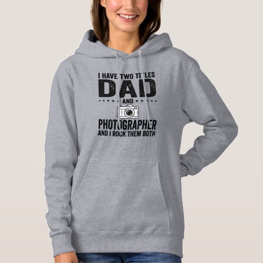 Dad Photographer Vintage Engraving Shirt Design_1 パーカ (正面)